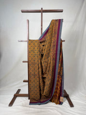 Mustard  HBP Mangalgiri Cotton Saree - SRMHMCS031