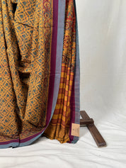 Mustard  HBP Mangalgiri Cotton Saree - SRMHMCS031