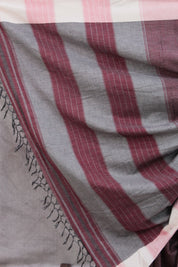 Maroon Small Checks Cotton Patteda Anchu Saree - SRMPAS135