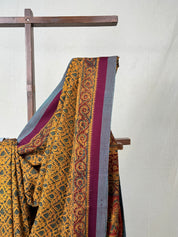 Mustard  HBP Mangalgiri Cotton Saree - SRMHMCS031