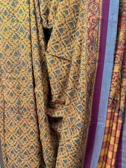 Mustard  HBP Mangalgiri Cotton Saree - SRMHMCS031