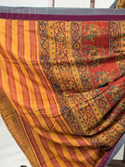 Mustard  HBP Mangalgiri Cotton Saree - SRMHMCS031