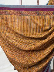 Mustard  HBP Mangalgiri Cotton Saree - SRMHMCS031