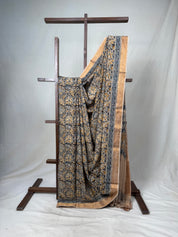 Black Beige  HBP Mangalgiri Cotton Saree - SRBBHMCS016