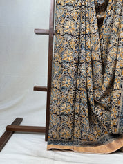 Black Beige  HBP Mangalgiri Cotton Saree - SRBBHMCS016