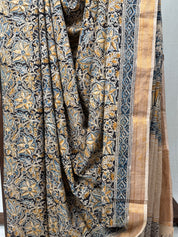 Black Beige  HBP Mangalgiri Cotton Saree - SRBBHMCS016