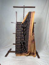 Black HBP Mangalgiri Cotton Saree - SRBHMCS005