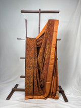 Orange HBP Mangalgiri Cotton Saree - SROHMCS017