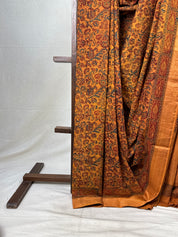 Orange HBP Mangalgiri Cotton Saree - SROHMCS017