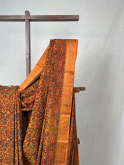 Orange HBP Mangalgiri Cotton Saree - SROHMCS017