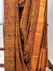 Orange HBP Mangalgiri Cotton Saree - SROHMCS017