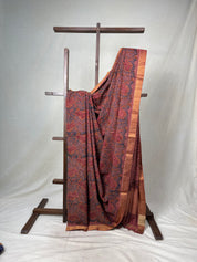 Mauve HBP Mangalgiri Cotton Saree - SRMHMCS013