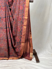 Mauve HBP Mangalgiri Cotton Saree - SRMHMCS013