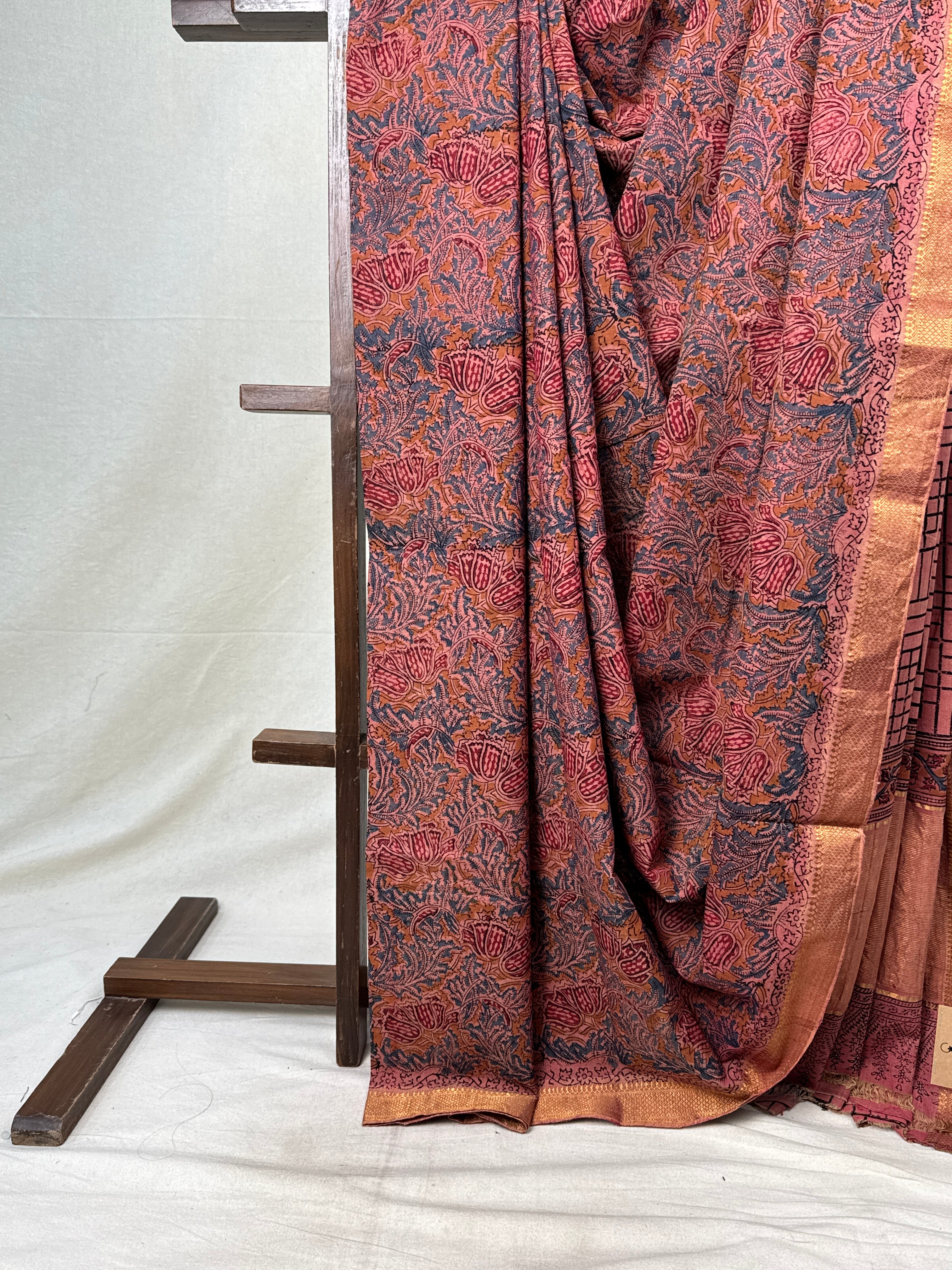 Mauve HBP Mangalgiri Cotton Saree - SRMHMCS013