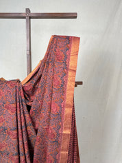 Mauve HBP Mangalgiri Cotton Saree - SRMHMCS013