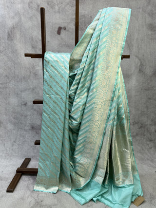 Pastel Blue Banarasi Silk Saree-SRPBBSS228