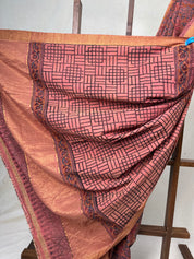 Mauve HBP Mangalgiri Cotton Saree - SRMHMCS013
