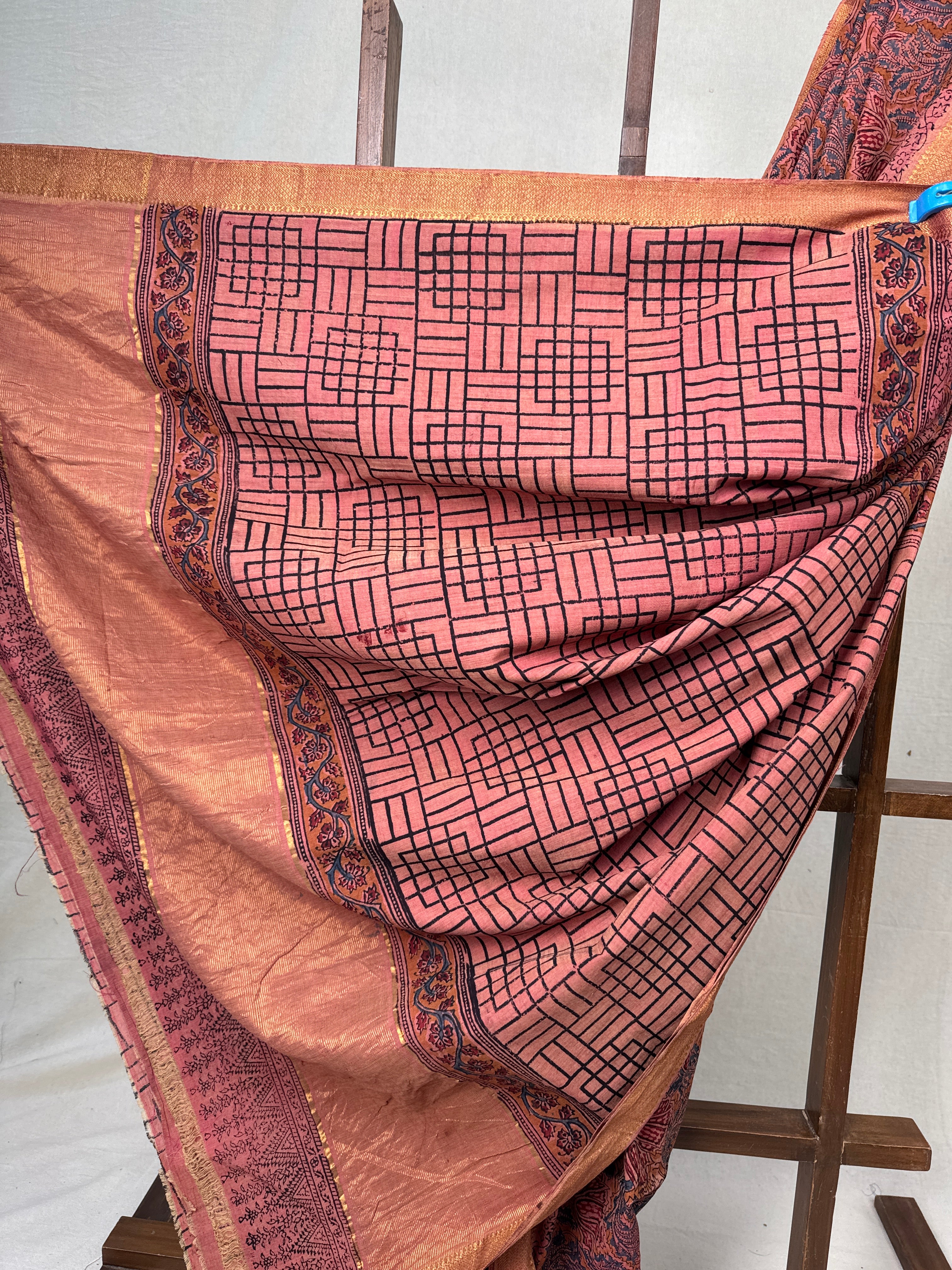 Mauve HBP Mangalgiri Cotton Saree - SRMHMCS013