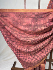 Mauve HBP Mangalgiri Cotton Saree - SRMHMCS013
