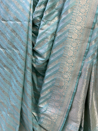 Pastel Blue Banarasi Silk Saree-SRPBBSS228