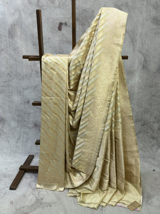 Cream Banarasi Silk Saree-SRCBSS227