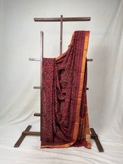 Brick Orange HBP Mangalgiri Cotton Saree - SRBOHMCS023