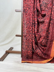 Brick Orange HBP Mangalgiri Cotton Saree - SRBOHMCS023