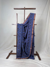 Blueish Gray HBP Mangalgiri Cotton Saree - SRBGHMCS021