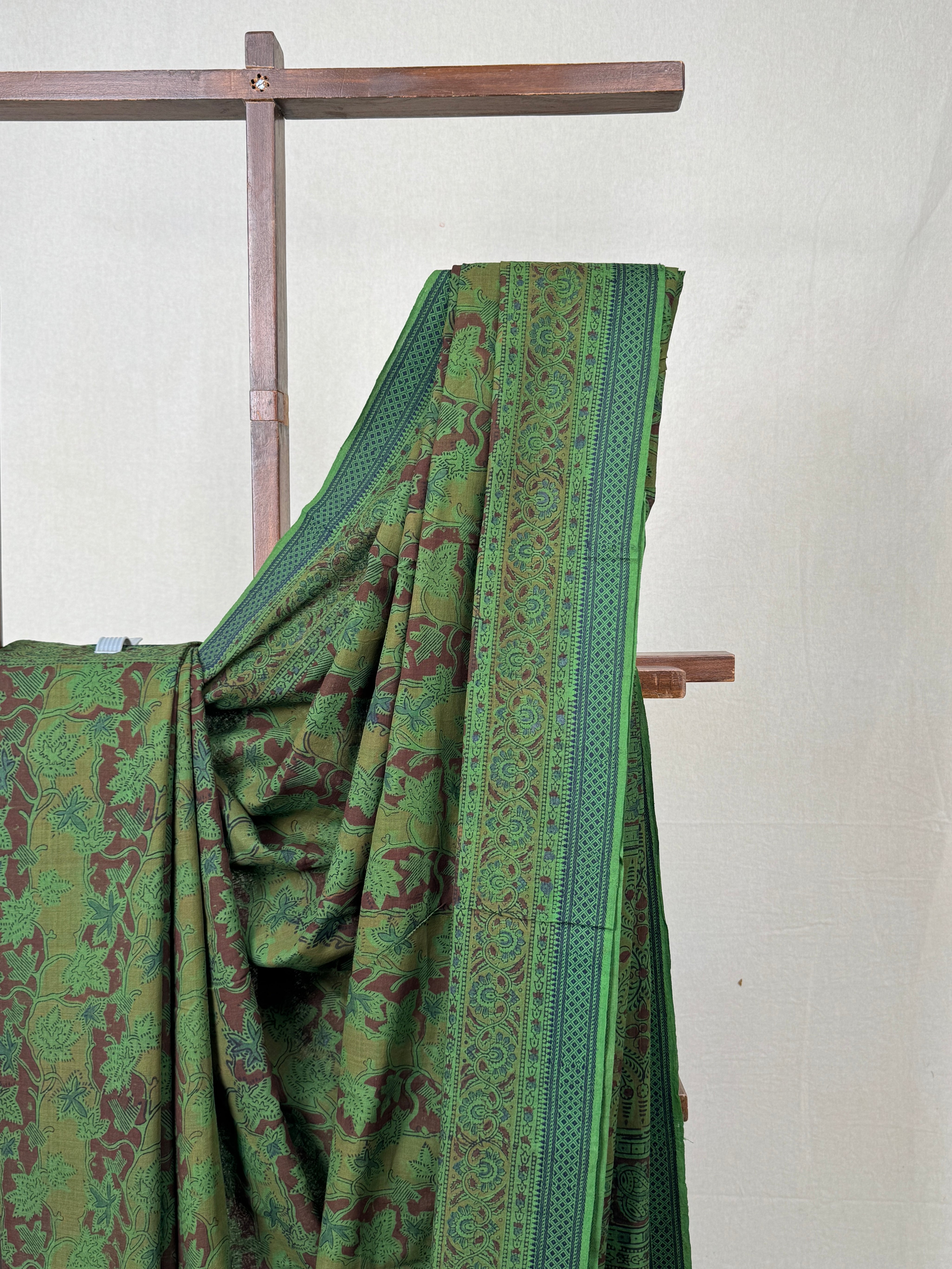Green HBP Mangalgiri Cotton Saree - SRGHMCS004