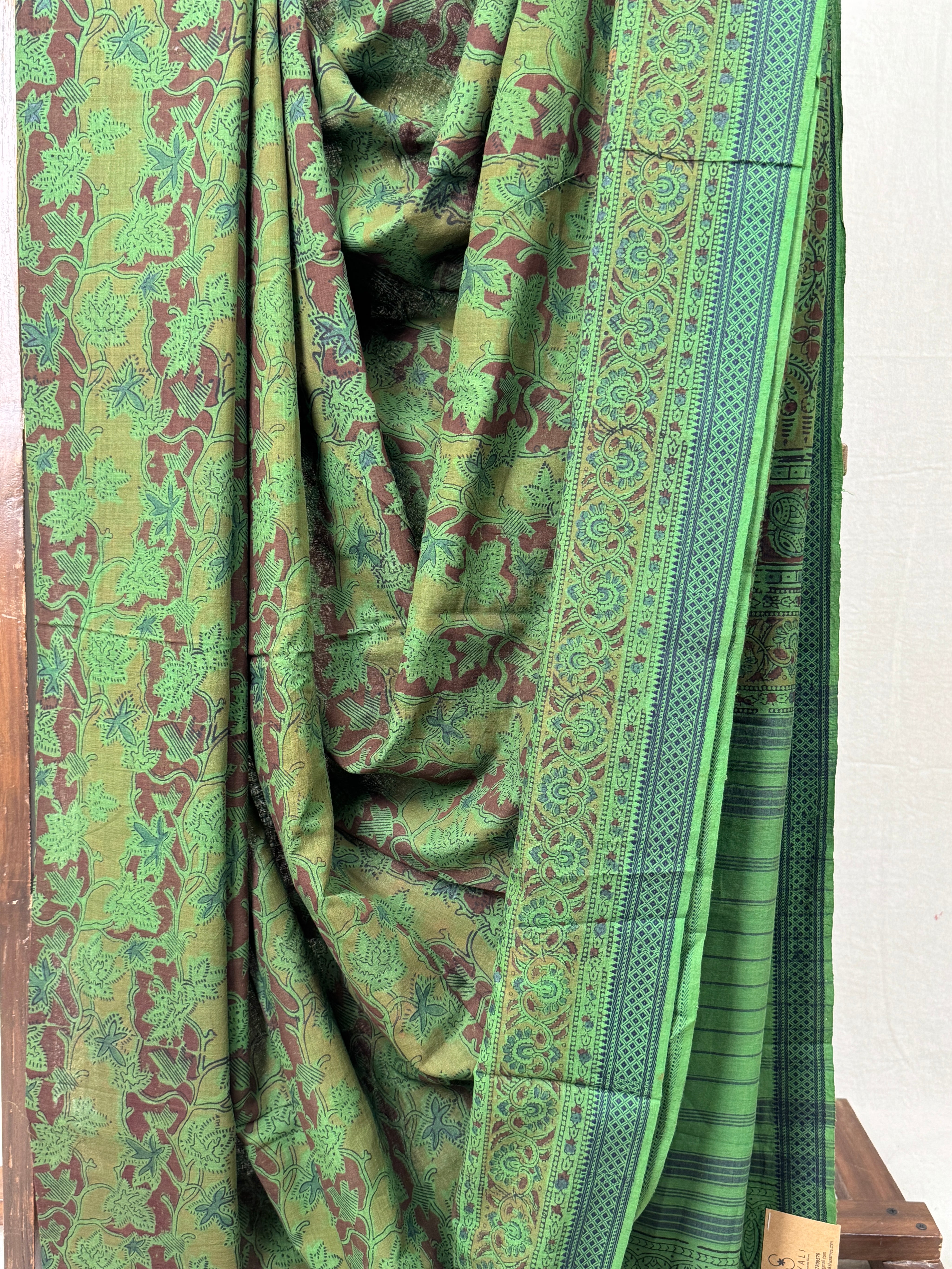 Green HBP Mangalgiri Cotton Saree - SRGHMCS004