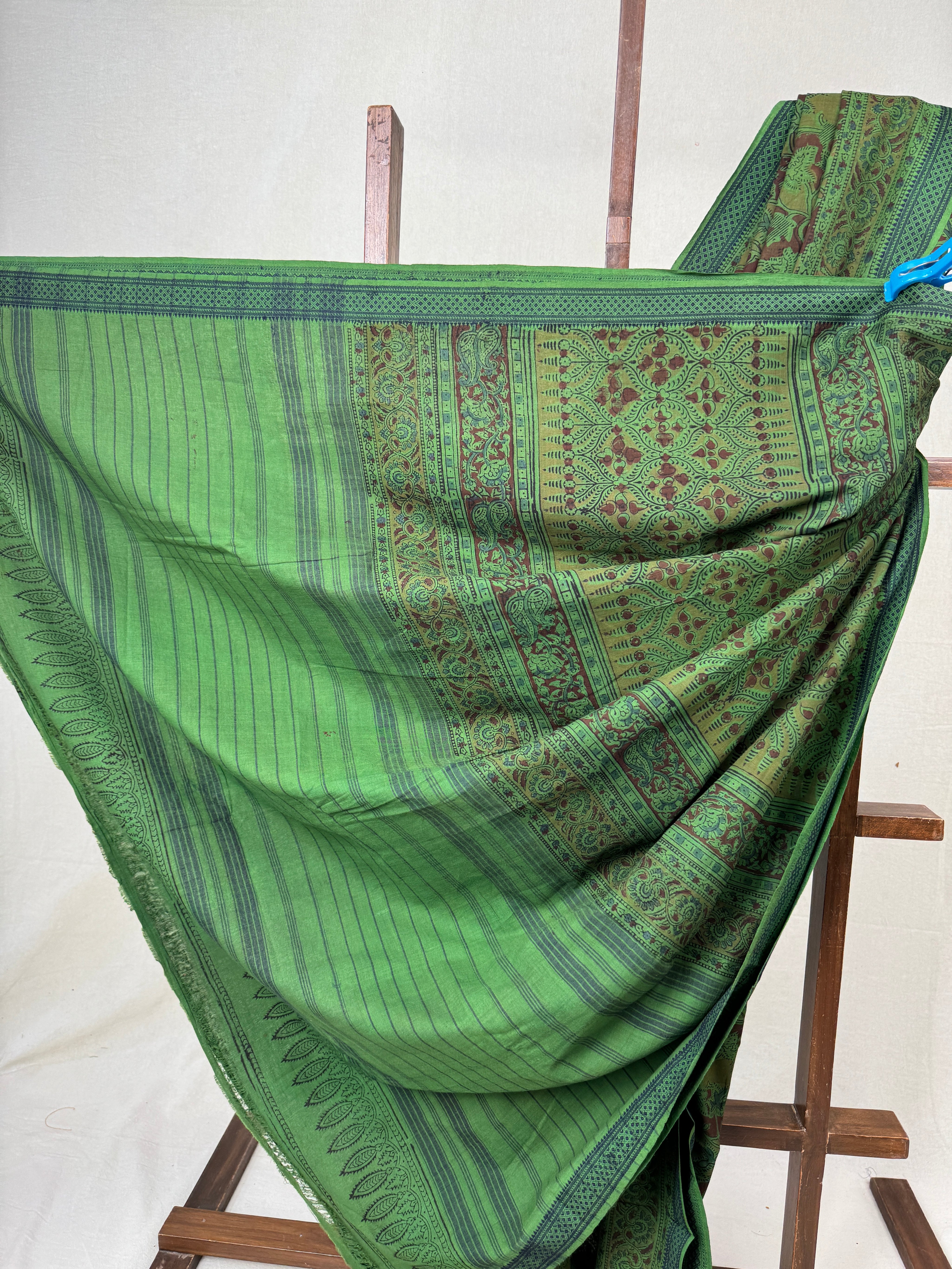Green HBP Mangalgiri Cotton Saree - SRGHMCS004