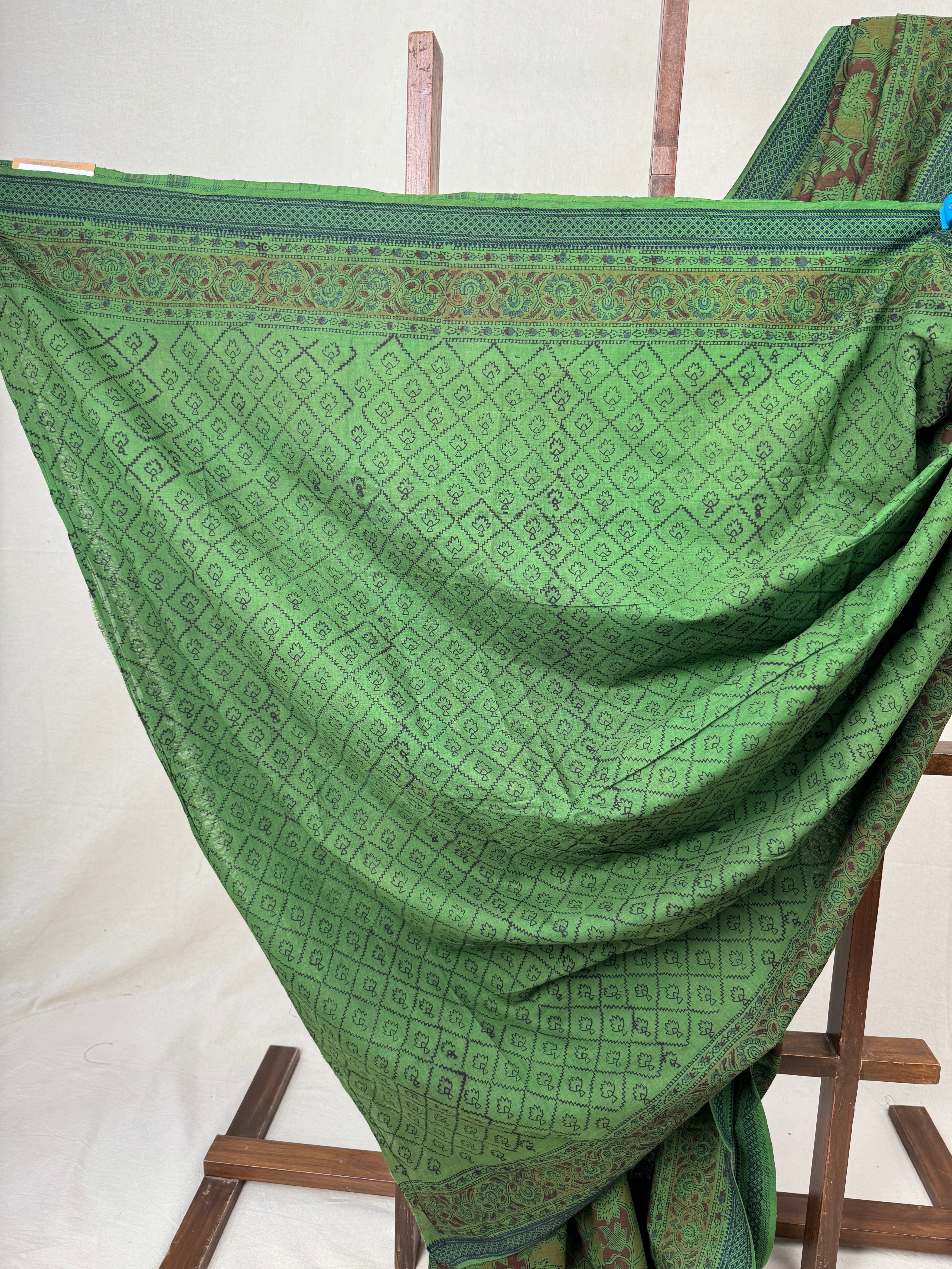 Green HBP Mangalgiri Cotton Saree - SRGHMCS004