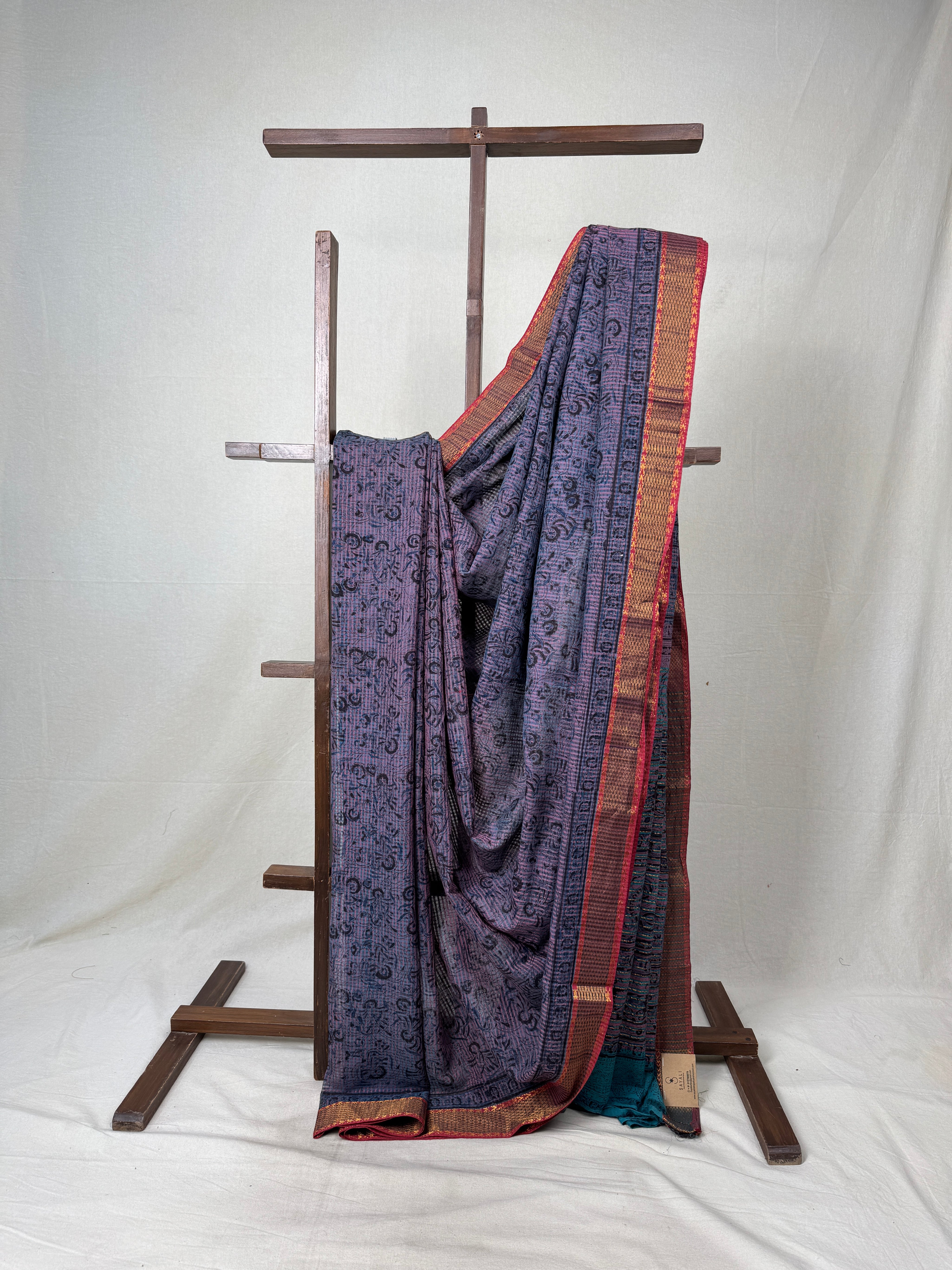 Pink Gray HBP Mangalgiri Cotton Saree - SRPGHMCS015