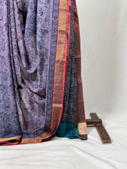 Pink Gray HBP Mangalgiri Cotton Saree - SRPGHMCS015