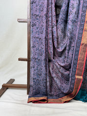 Pink Gray HBP Mangalgiri Cotton Saree - SRPGHMCS015