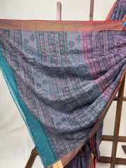 Pink Gray HBP Mangalgiri Cotton Saree - SRPGHMCS015