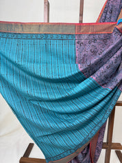 Pink Gray HBP Mangalgiri Cotton Saree - SRPGHMCS015