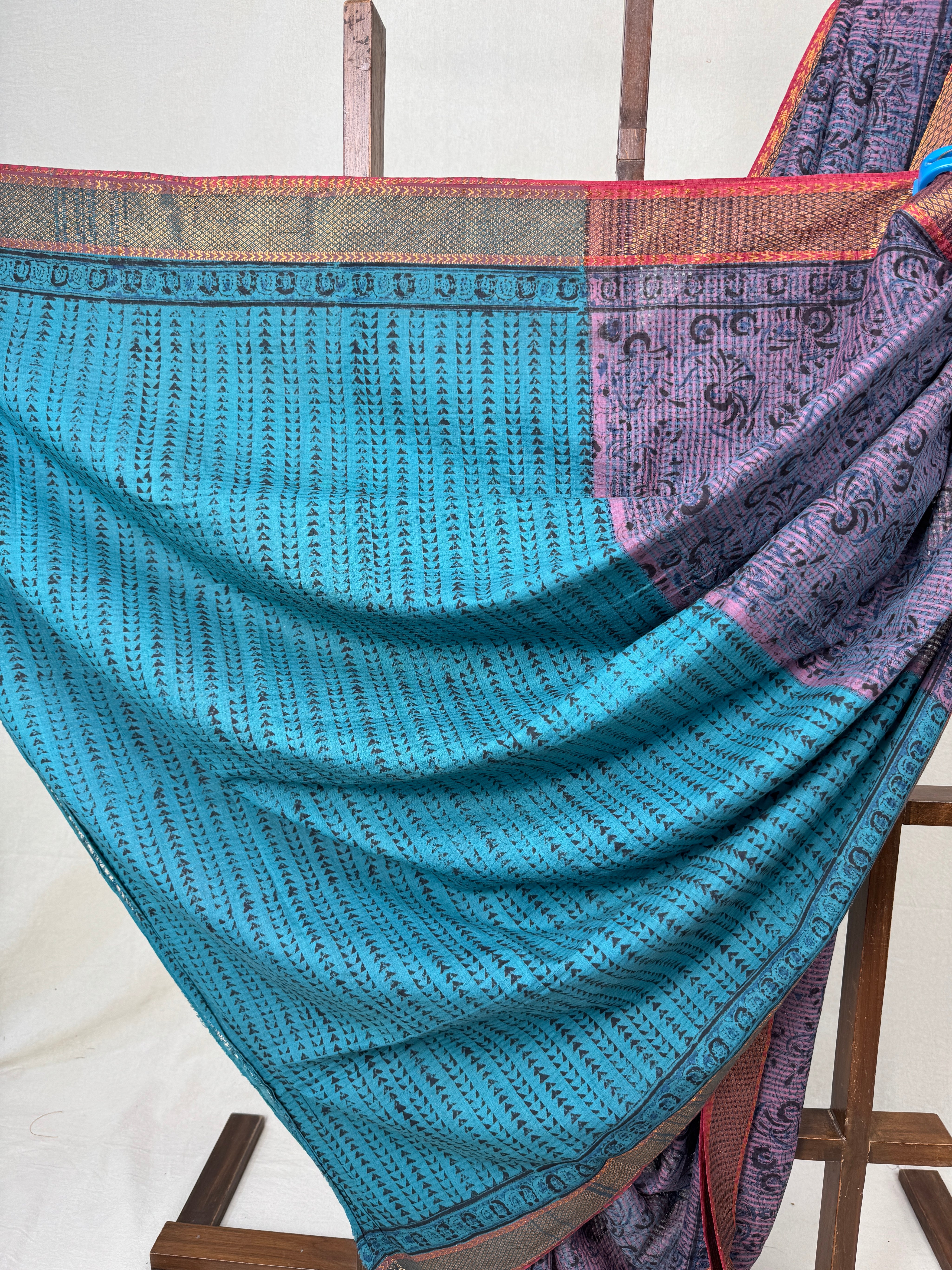 Pink Gray HBP Mangalgiri Cotton Saree - SRPGHMCS015