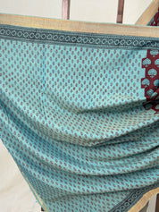 Maroon Green HBP Mangalgiri Cotton Saree - SRMGHMCS003