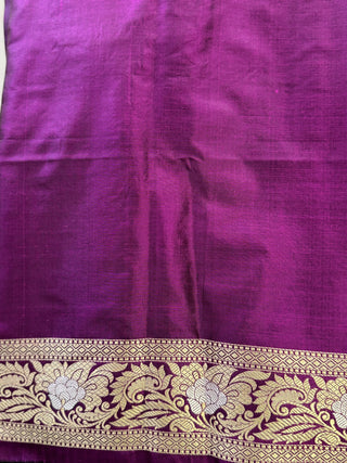 Purple Banarasi Silk Saree-SRPBSS220