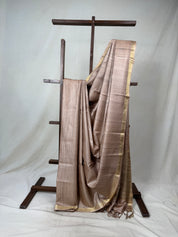 Light Peach Tussar Silk Saree - SRLPTSS1742