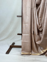 Light Peach Tussar Silk Saree - SRLPTSS1742