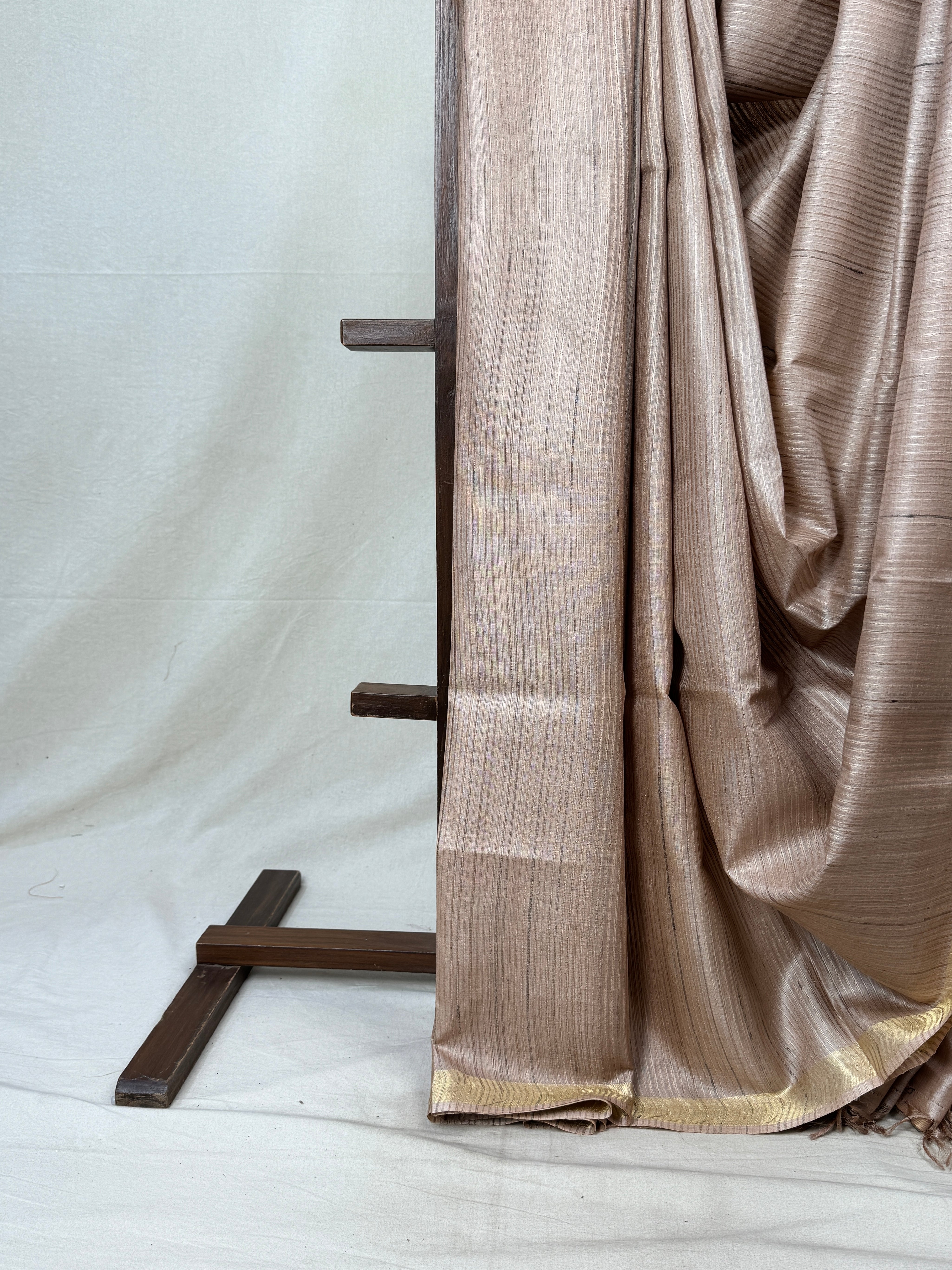 Light Peach Tussar Silk Saree - SRLPTSS1742