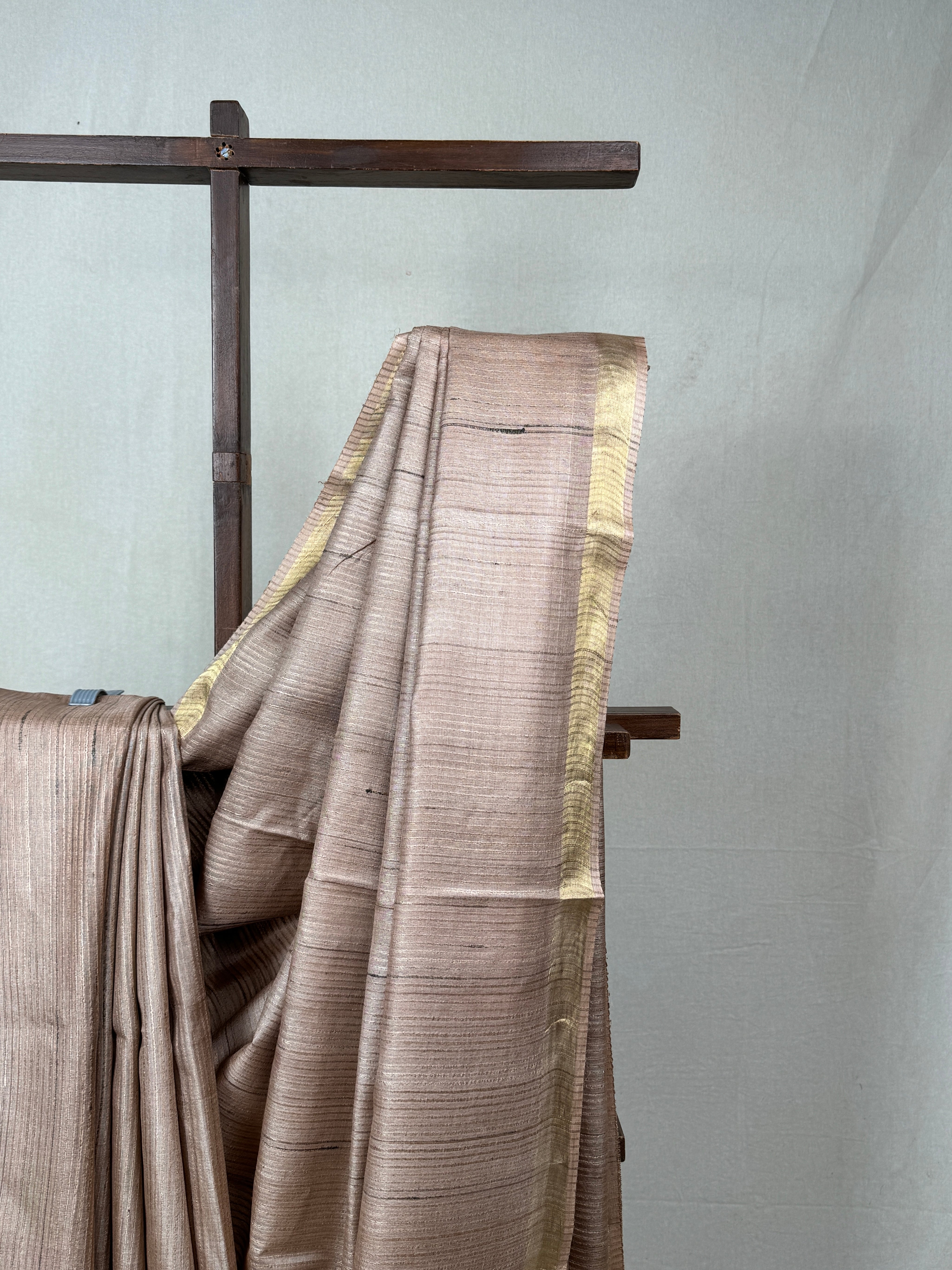 Light Peach Tussar Silk Saree - SRLPTSS1742
