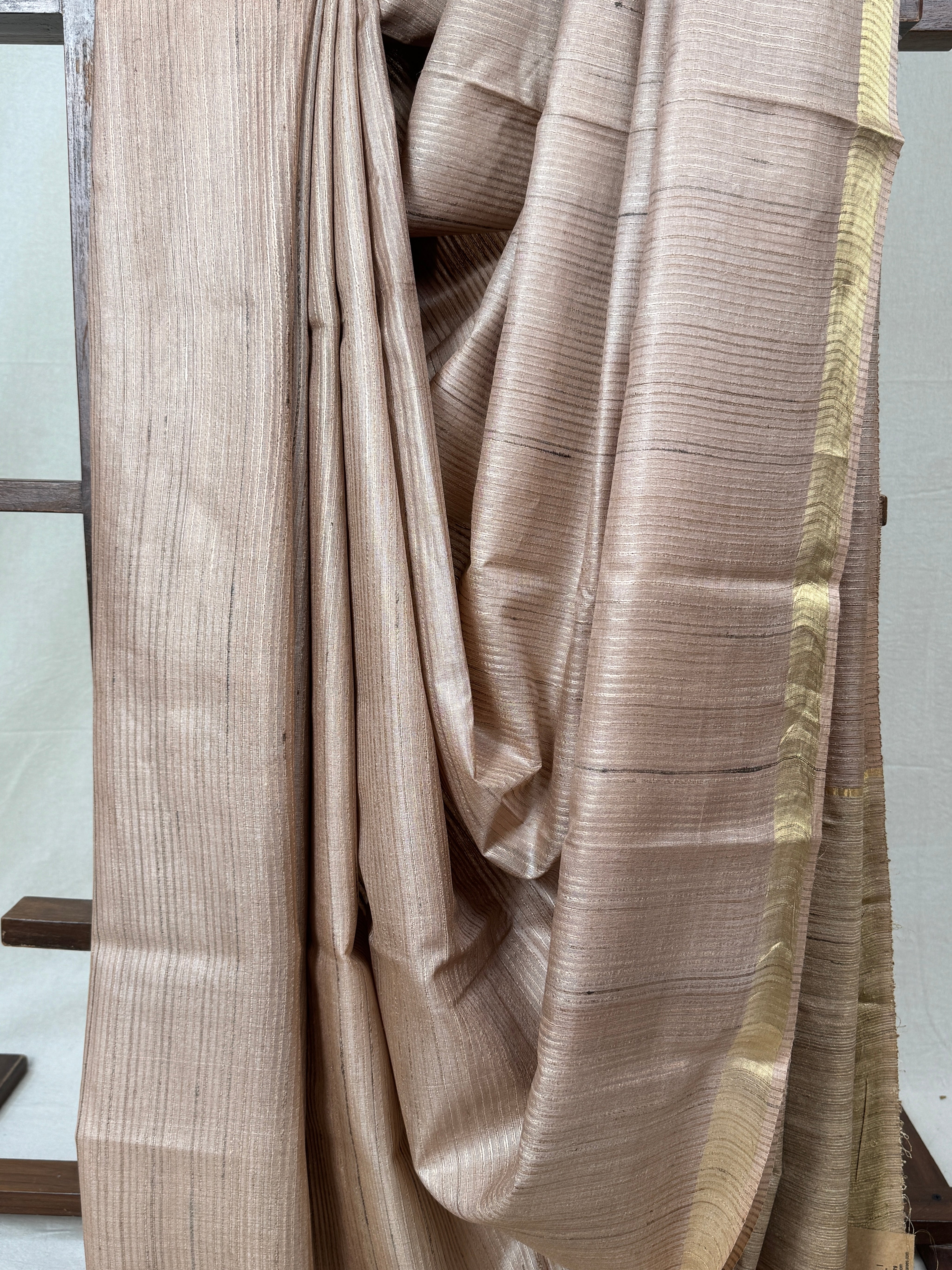 Light Peach Tussar Silk Saree - SRLPTSS1742