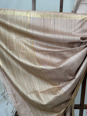 Light Peach Tussar Silk Saree - SRLPTSS1742