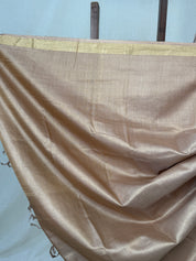 Light Peach Tussar Silk Saree - SRLPTSS1742