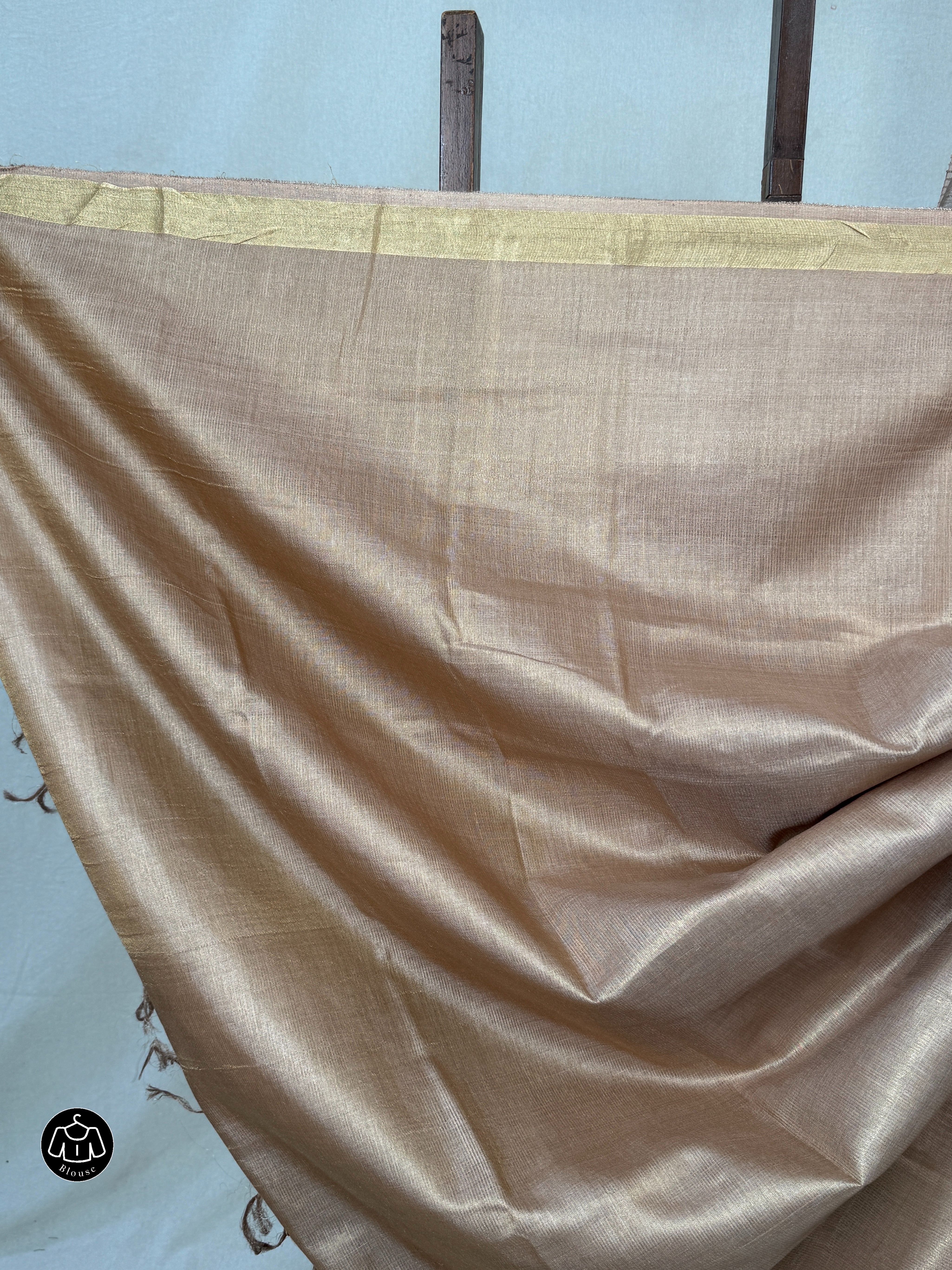 Light Peach Tussar Silk Saree - SRLPTSS1742