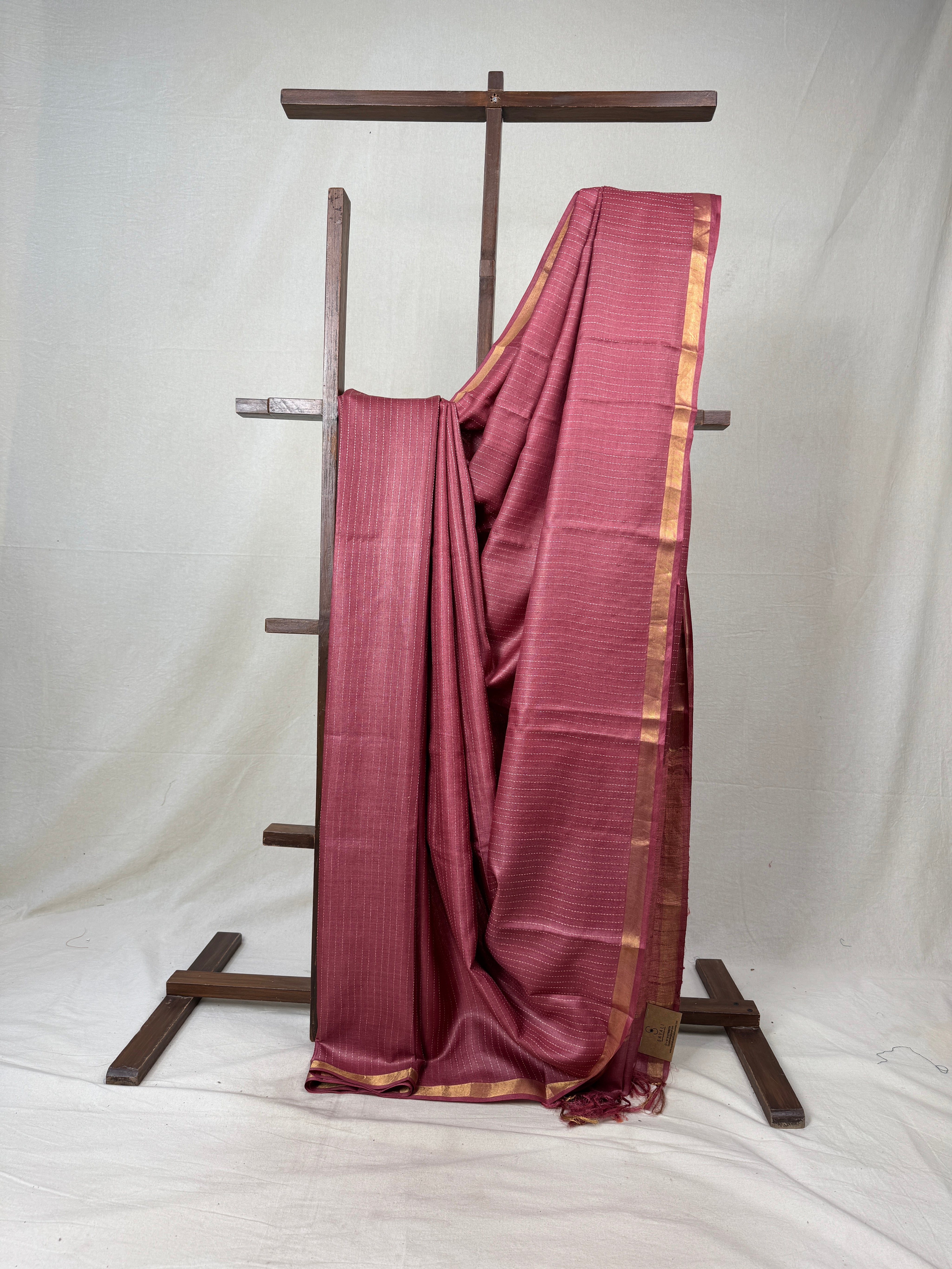 Pink Tussar Silk Saree - SRPTSS1750