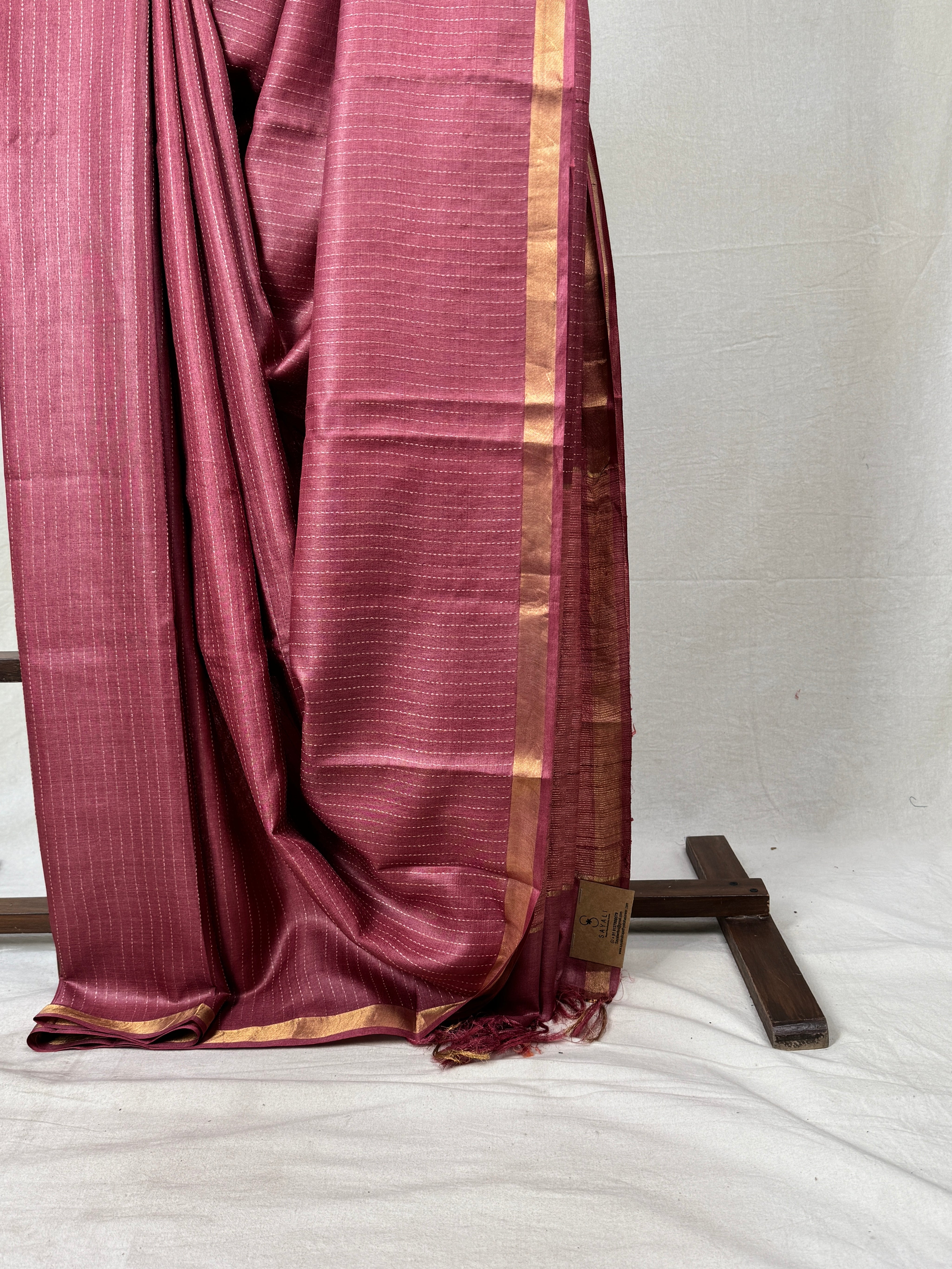 Pink Tussar Silk Saree - SRPTSS1750